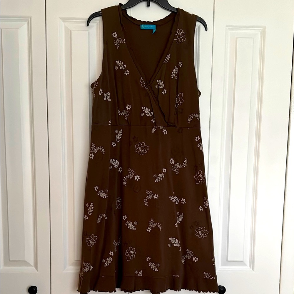 Fresh Produce Brown Floral Summer Dress Size L